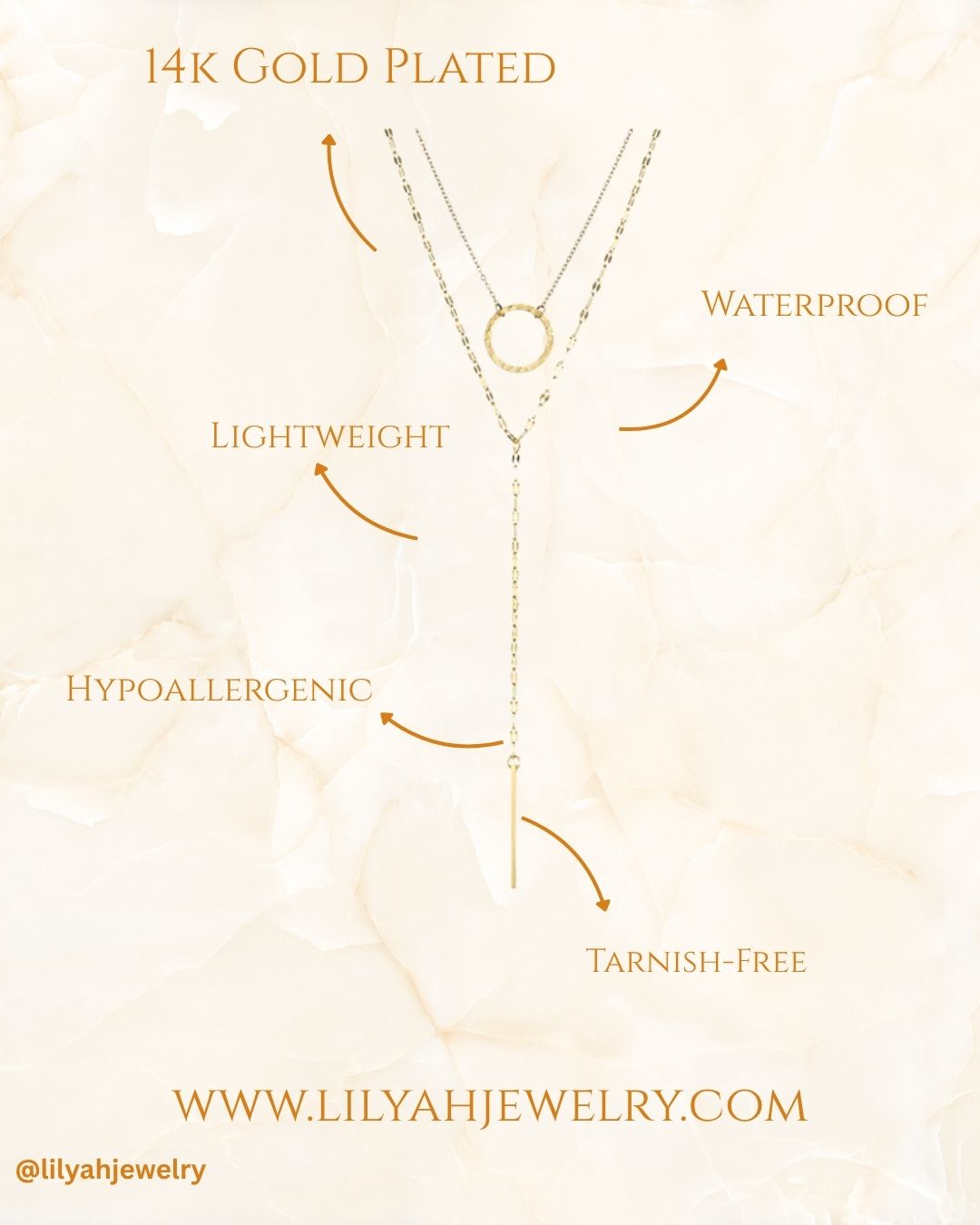 14K Gold Plated Multi-Layer Circle Pendant Tassel Necklace - Y Solstice