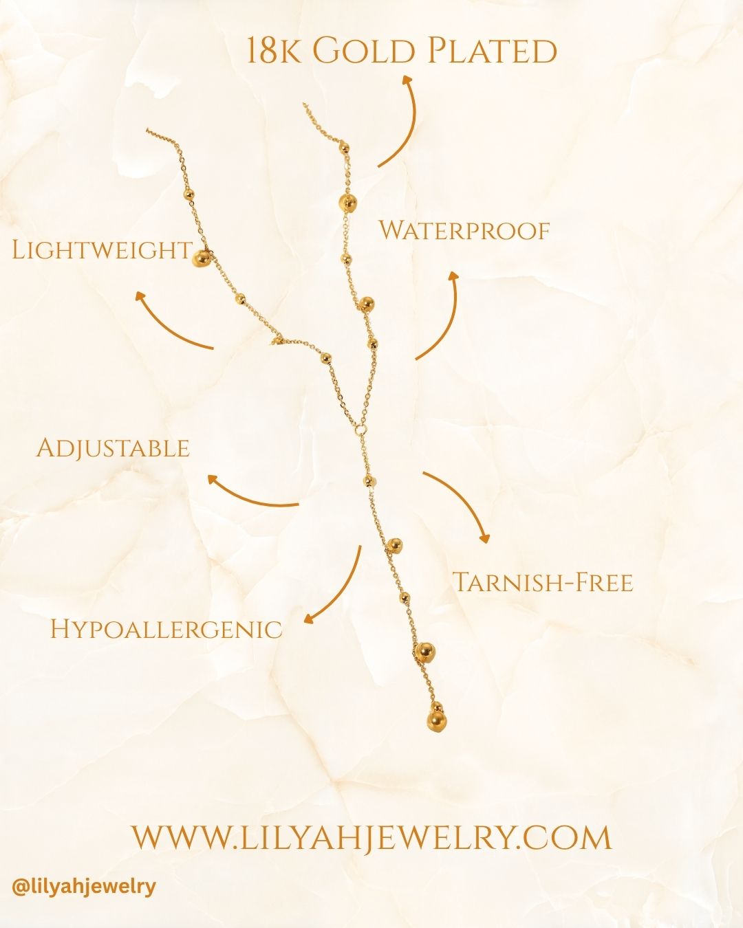 Selene - 18k Gold Plated Delicate Drop Y-Necklace