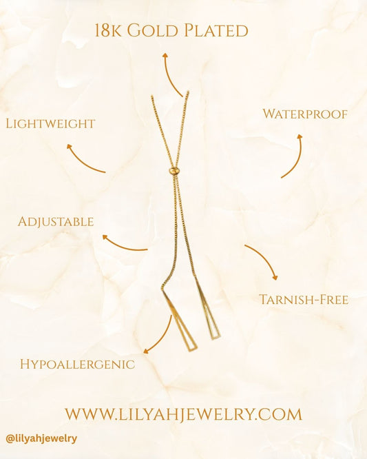 18k Gold Plated Everyday Gold Adjustable Y-Necklace - Alina