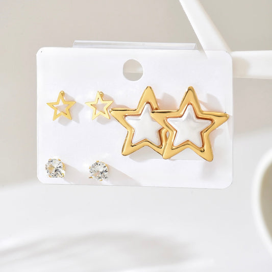 Star Earring Set - Gold Plated Earrings