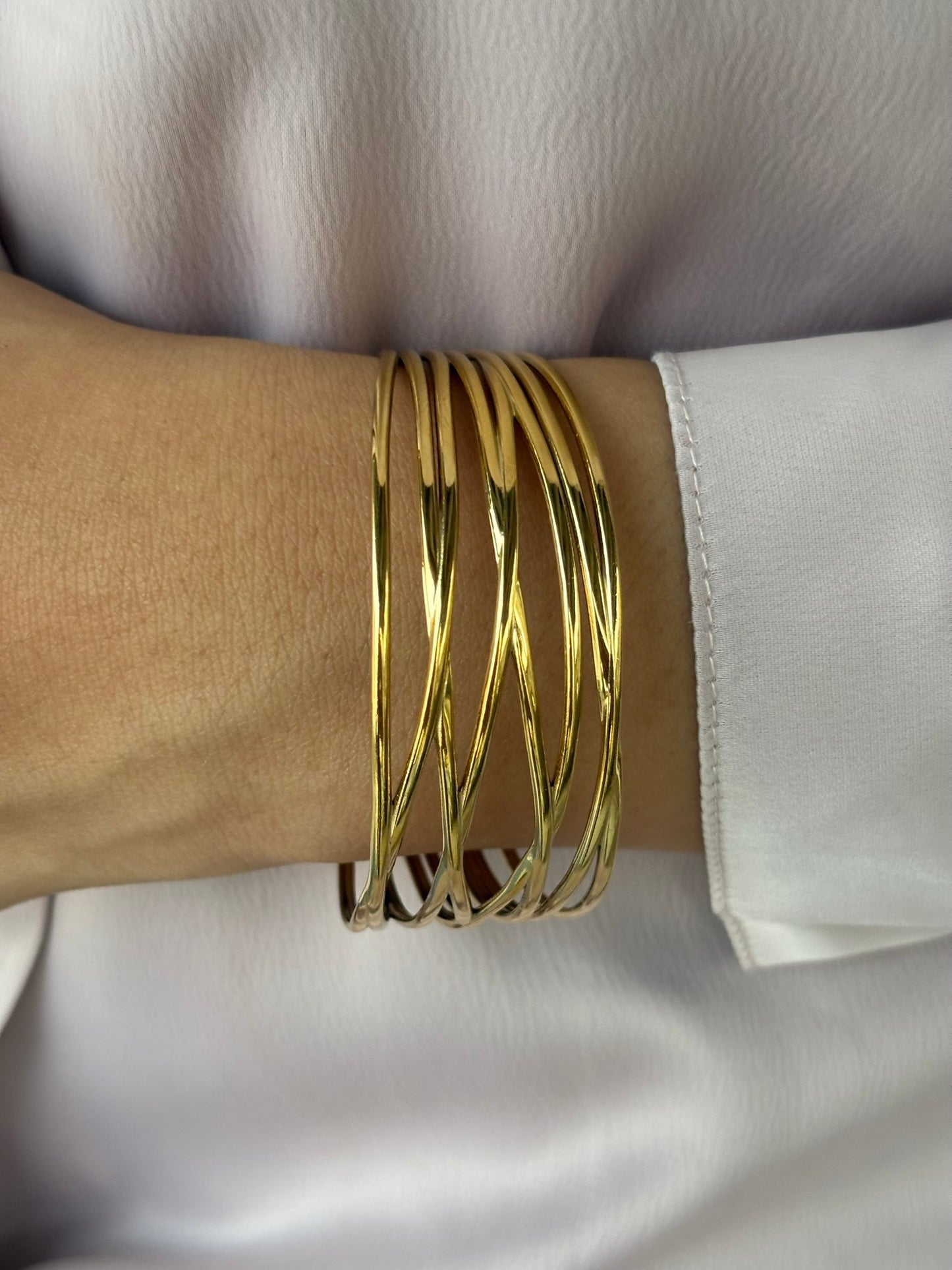 18k Gold Plated Openwork Cuff Bracelet - Zephyra