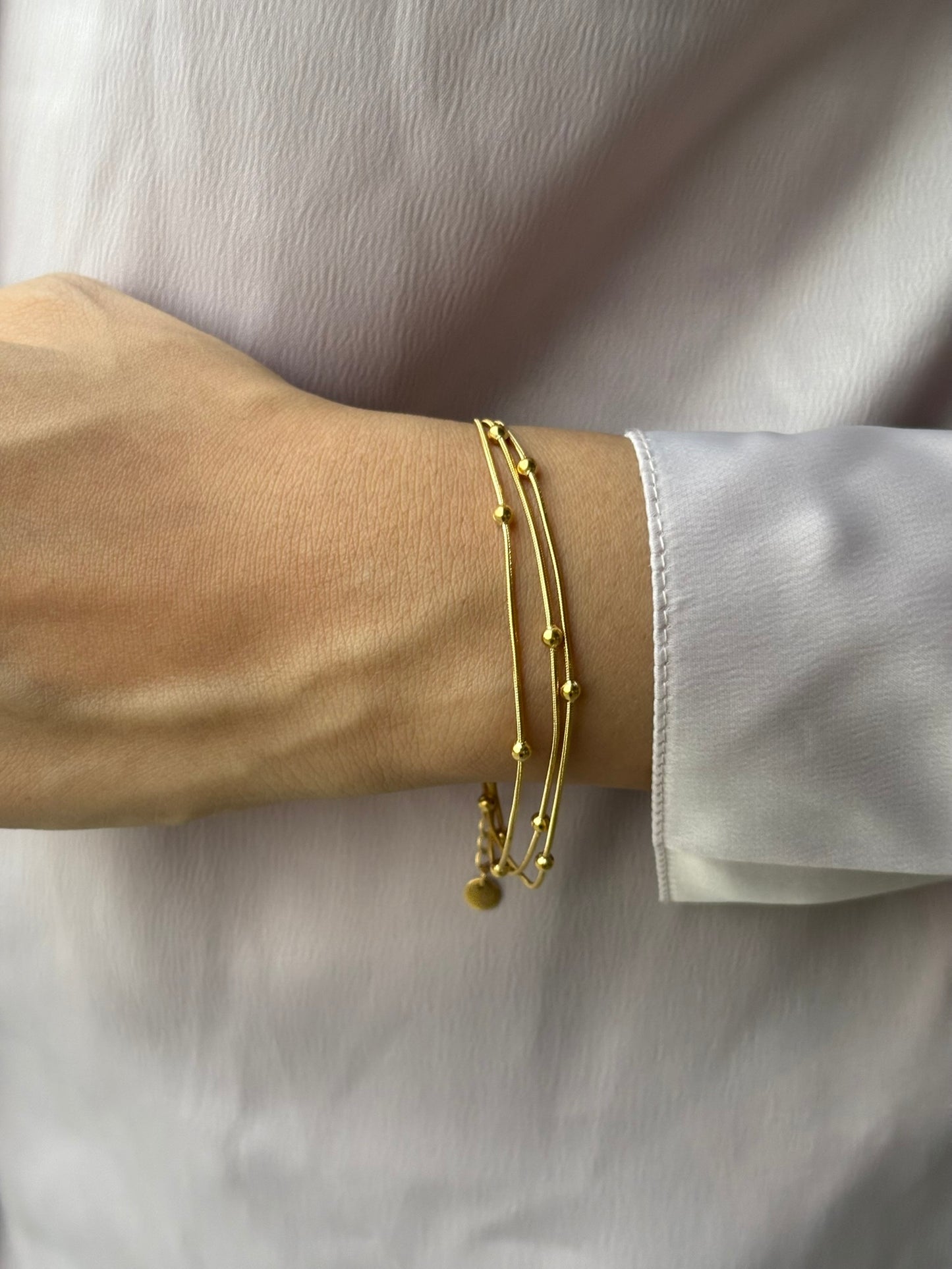 16k Gold Plated Layered Golden Orbit Bracelet - Celestia