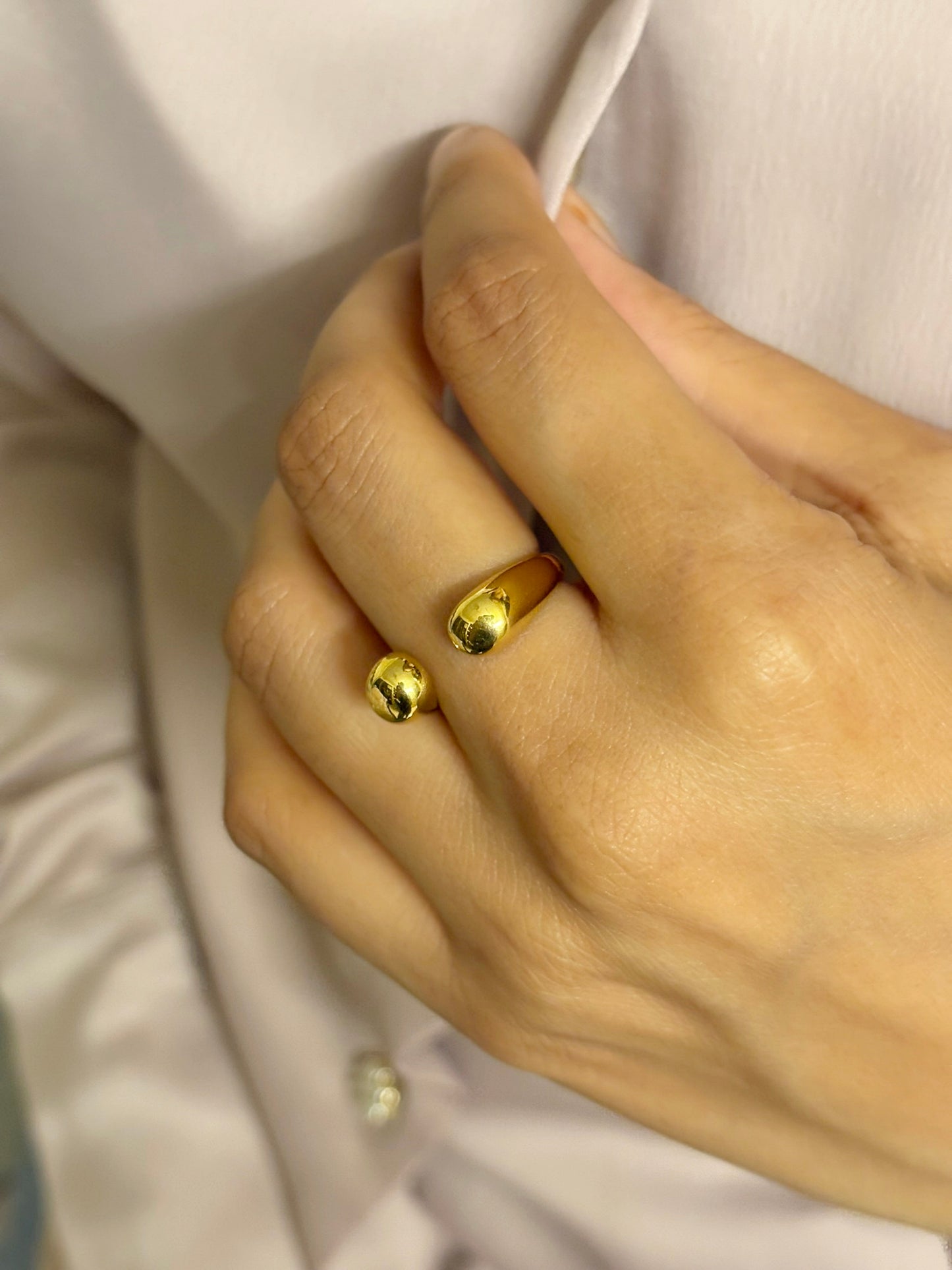 18k Gold Plated Abstract Open Ring - Noa