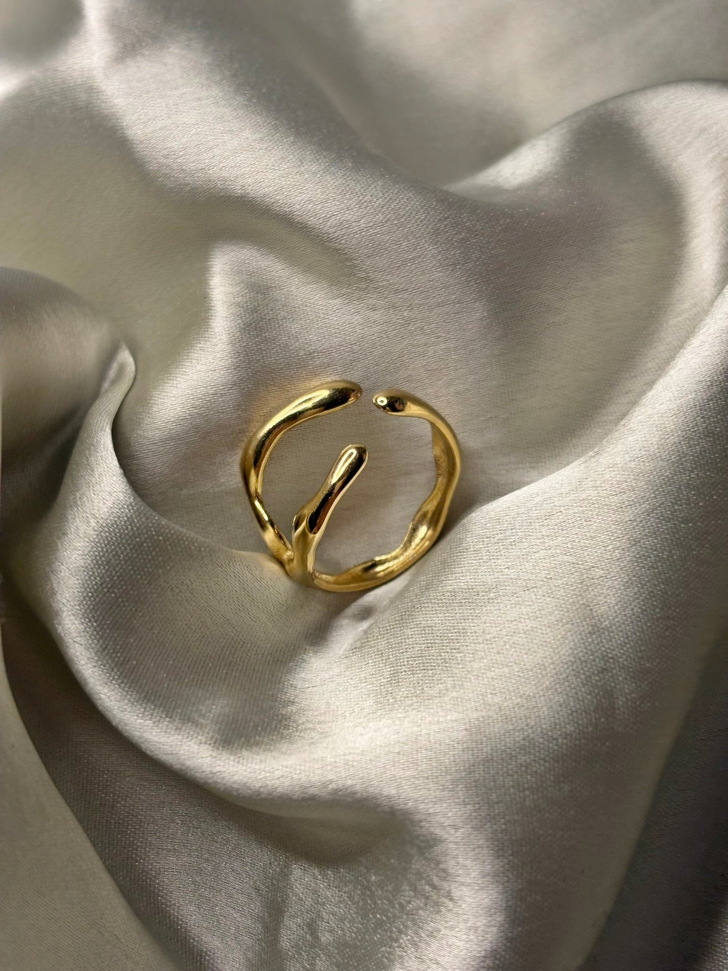 18k Gold Plated Abstract Open Ring - Mira