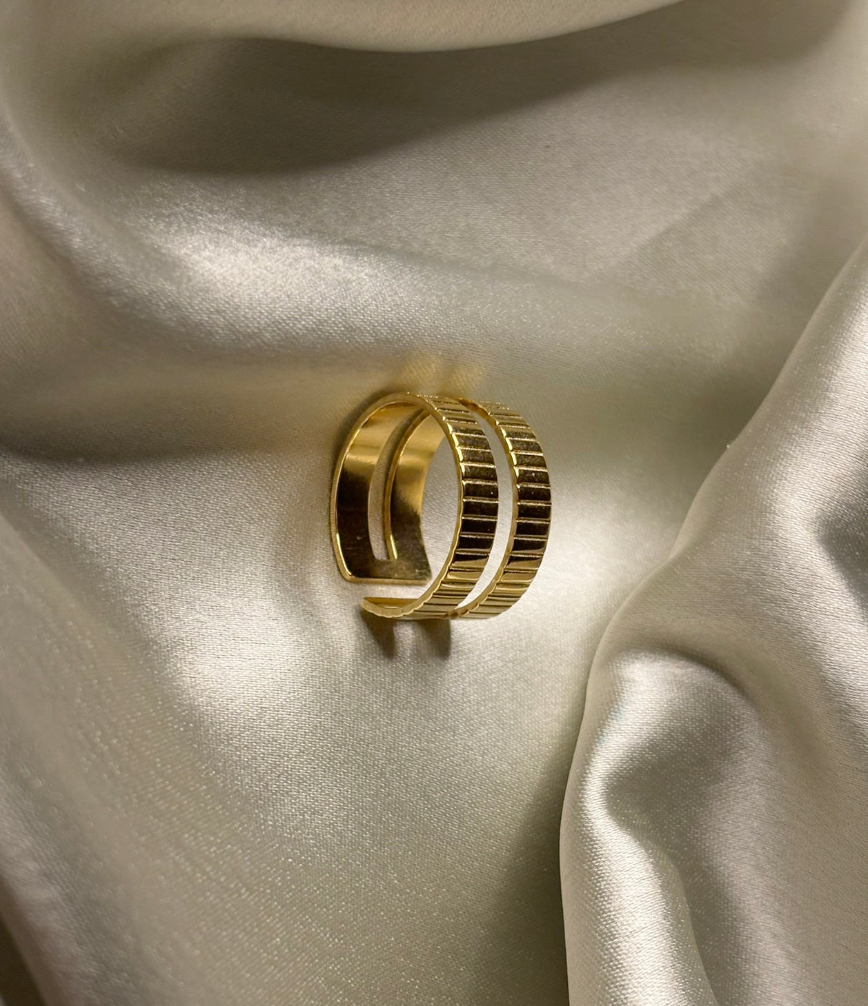 18k Gold Plated Double Band Ring - Echo