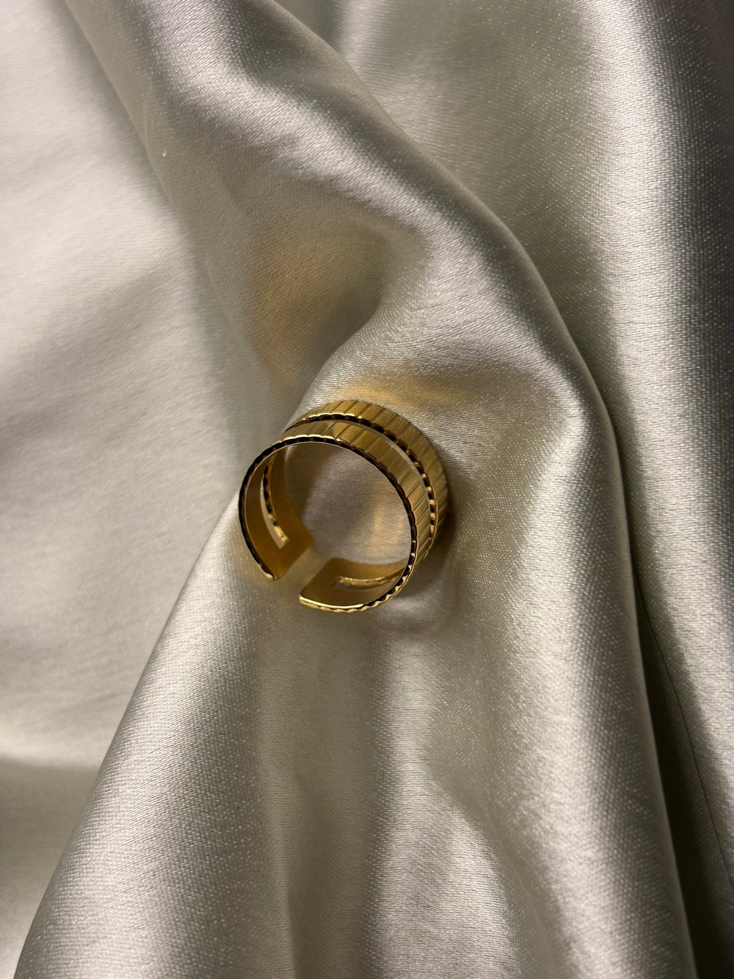 18k Gold Plated Double Band Ring - Echo