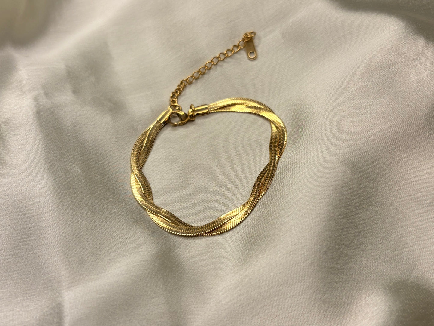 18k Gold Plated Twisted Snake Chain Bracelet - Viperis