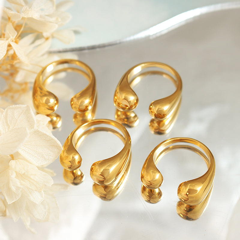 18k Gold Plated Abstract Open Ring - Noa