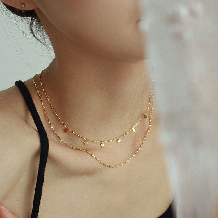 18k Gold Plated Diamond Shape Necklace - Astra