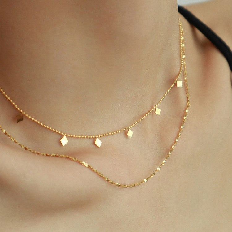 18k Gold Plated Diamond Shape Necklace - Astra