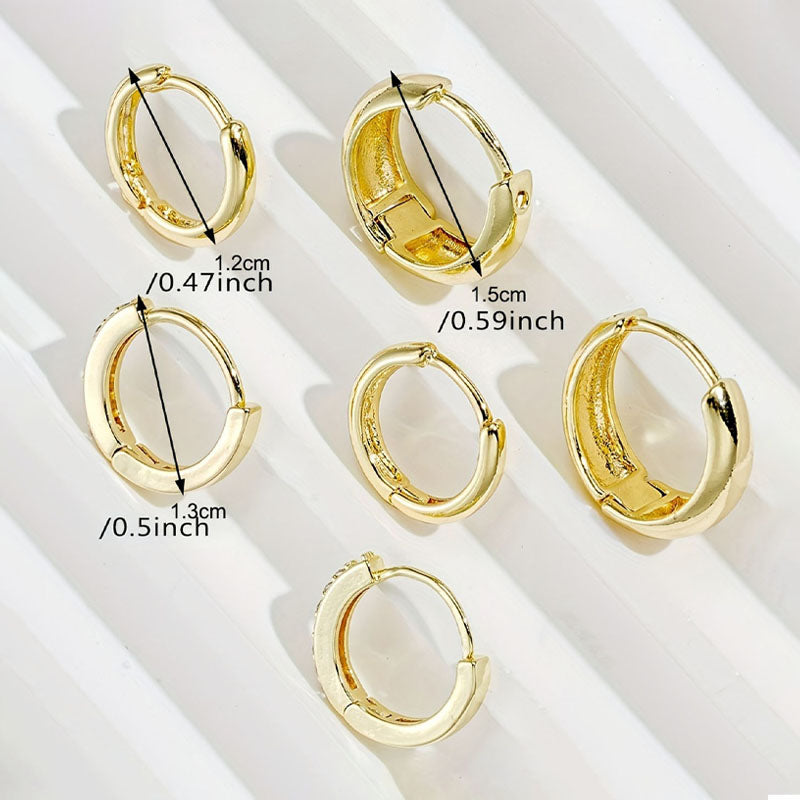 Trinity - 14k Gold Plated Triple Hoop Earring Set