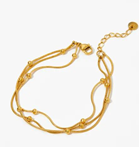 16k Gold Plated Layered Golden Orbit Bracelet - Celestia