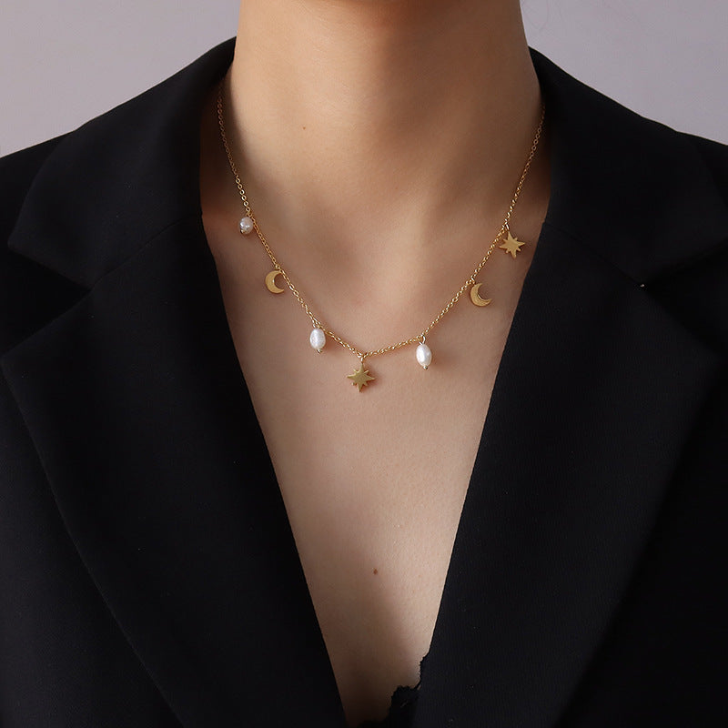 18k Gold Plated Dainty Celestial Necklace - Celeste