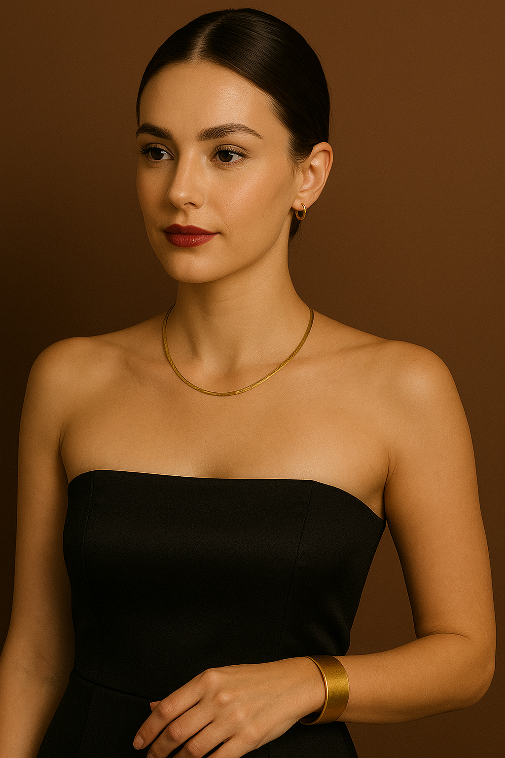 18k Gold Plated Classic Snake Chain Necklace - Serpentine