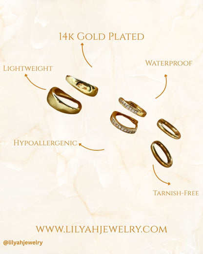 Trinity - 14k Gold Plated Triple Hoop Earring Set