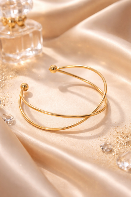 Nexus Gold Plated Cuff Bracelet