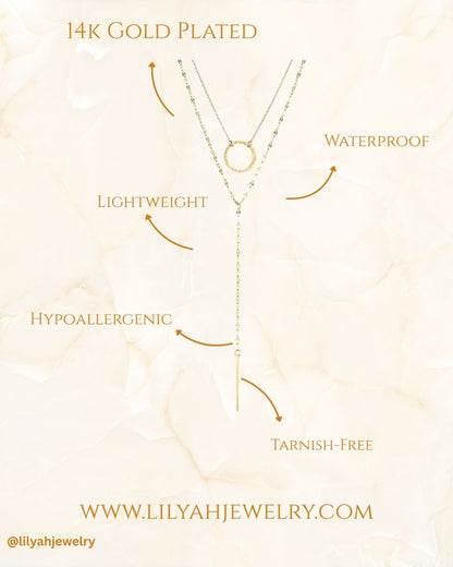 14K Gold Plated Multi-Layer Circle Pendant Tassel Necklace - Y Solstice