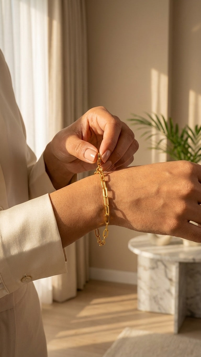 18K Gold Plated Link Chain Bracelet
