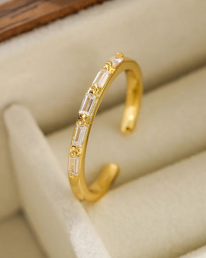 Lilyah Jewelry Gold Plated Zircon Diamond Adjustable Ring . Stunning and elegant. Gift for her