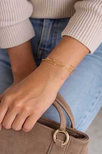 16k Gold Plated Layered Golden Orbit Bracelet - Celestia