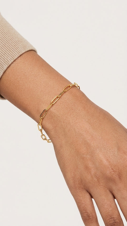 18K Gold Plated Link Chain Bracelet