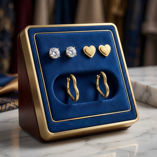 Hearts Earring Set - Gold Plated Earrings