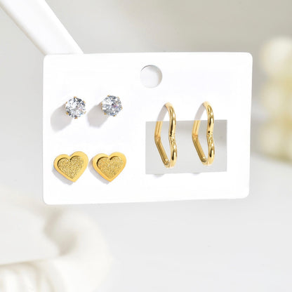 Hearts Earring Set - Gold Plated Earrings