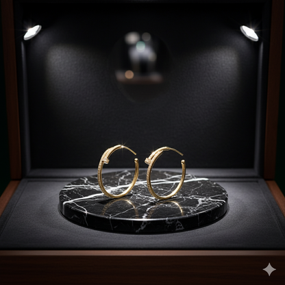 Lilyah Jewelry Gold Plated Zircon Diamond Adjustable Hoop Earring . Stunning and elegant. Gift for her