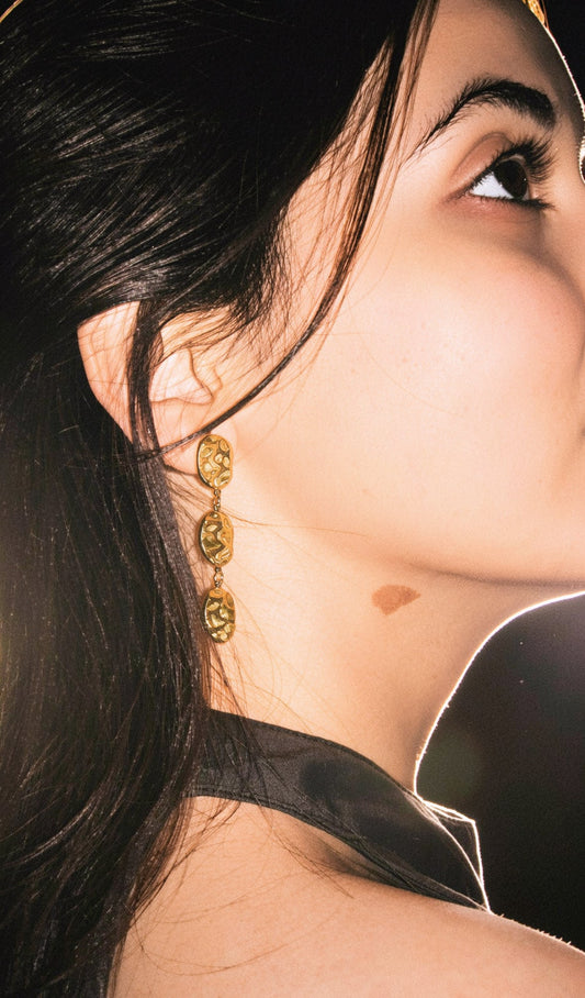 Golden Drops - 16K Gold Plated Long and Dainty Earrings
