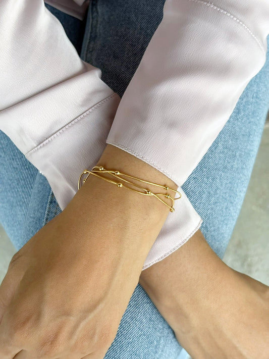 16k Gold Plated Layered Golden Orbit Bracelet - Celestia