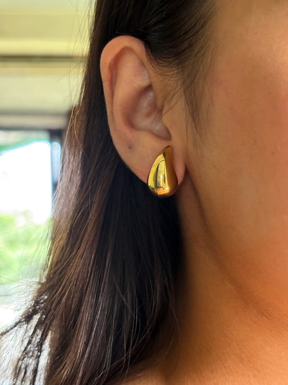 18k Gold Plated Golden Drop Bloom Studs - Dropa