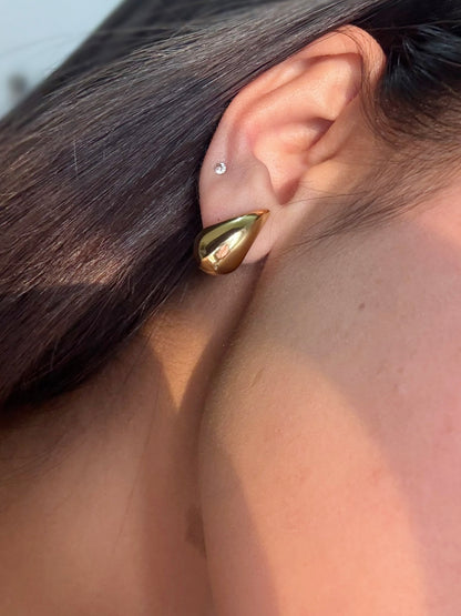 18k Gold Plated Golden Drop Bloom Studs - Dropa