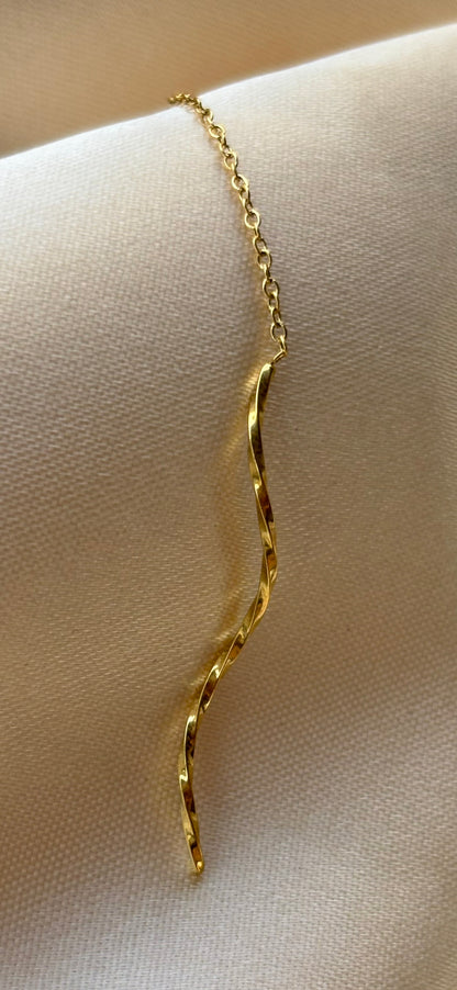 18k Gold Plated Wiggle Chain Earrings - Sieno