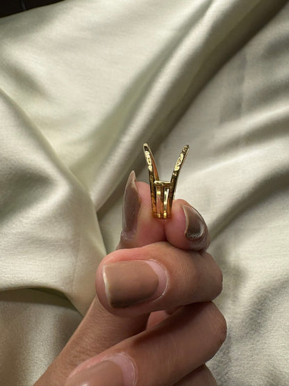 Lilyah Jewelry Gold Plated Ring . Stunning, minimalistic, adjustable, elegant and statement ring. Gift idea for her.