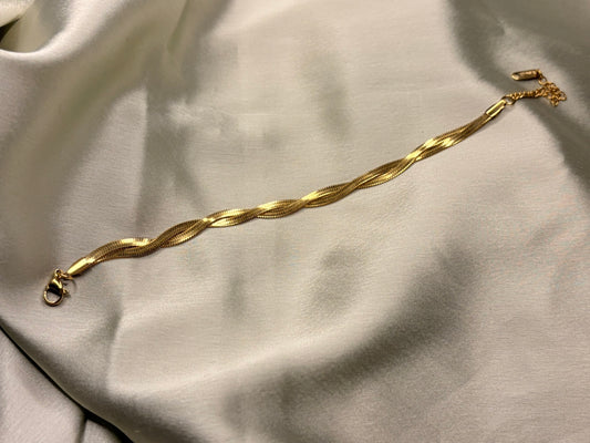 18k Gold Plated Twisted Snake Chain Bracelet - Viperis