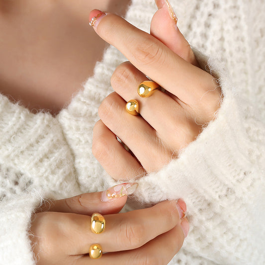 Lilyah Jewelry Gold Plated Ring . Stunning, minimalistic, adjustable, elegant and statement ring. Gift idea for her.