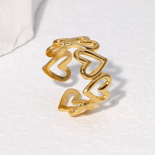 18k Gold Plated Heart Ring - Amoura