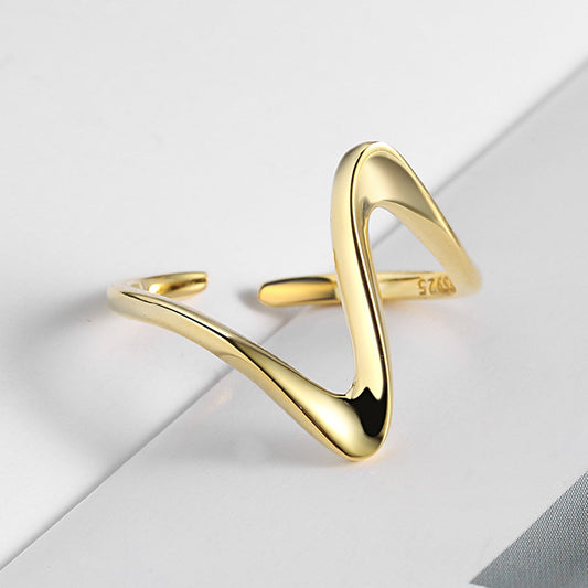 18k Gold Plated Wave Ring - Nerida