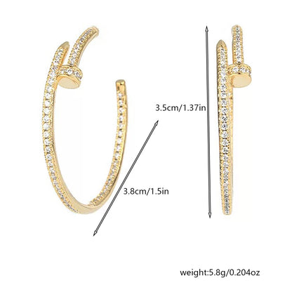 Lilyah Jewelry Gold Plated Zircon Diamond Adjustable Hoop Earring . Stunning and elegant. Gift for her