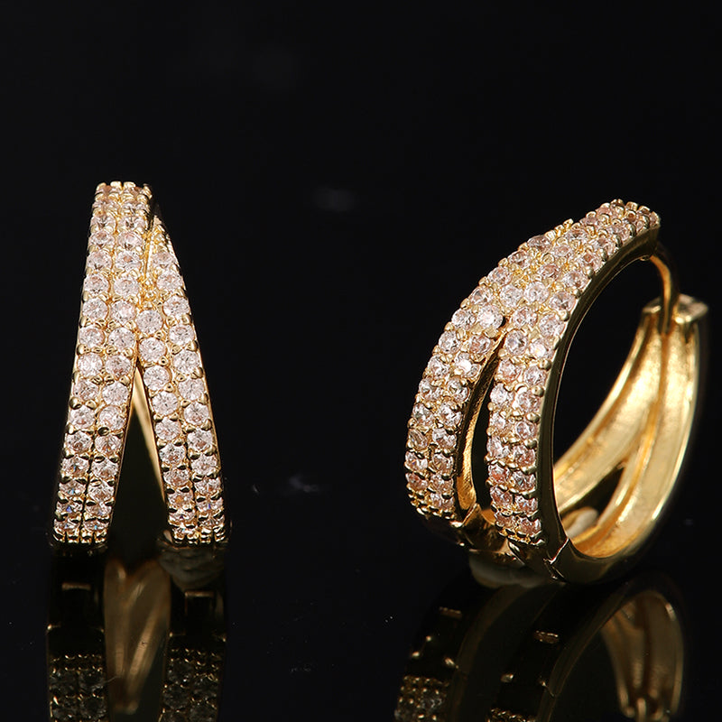 Lilyah Jewelry Gold Plated diamond Earrings.  