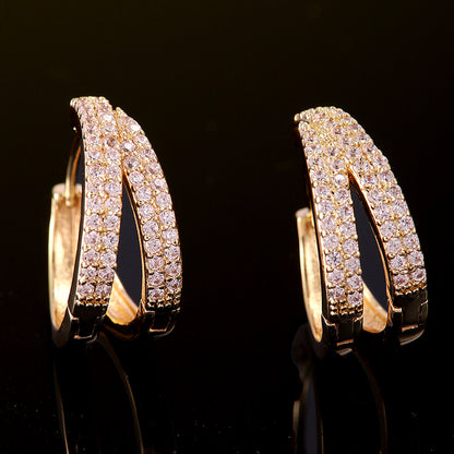Lilyah Jewelry Gold Plated diamond zirconia Earrings.  