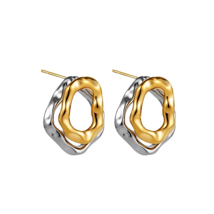 Lilyah Jewelry Gold Plated Earrings.  Gold and silver hoop earrings on a white background
