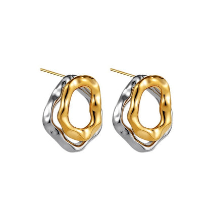 Lilyah Jewelry Gold Plated Earrings.  Gold and silver hoop earrings on a white background