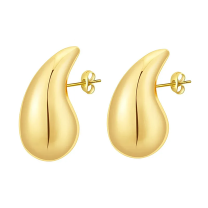 A pair of 18k gold plated golden drop bloom stud earrings. Lilyah Jewelry Gold Plated Earring.