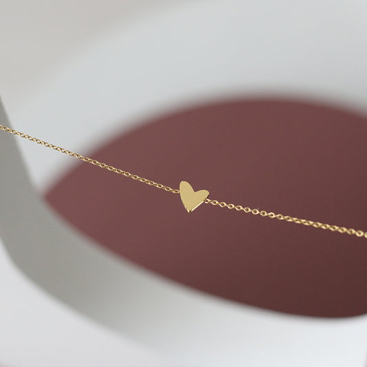 18k Gold Plated Tiny Heart Charm Bracelet - Cherie