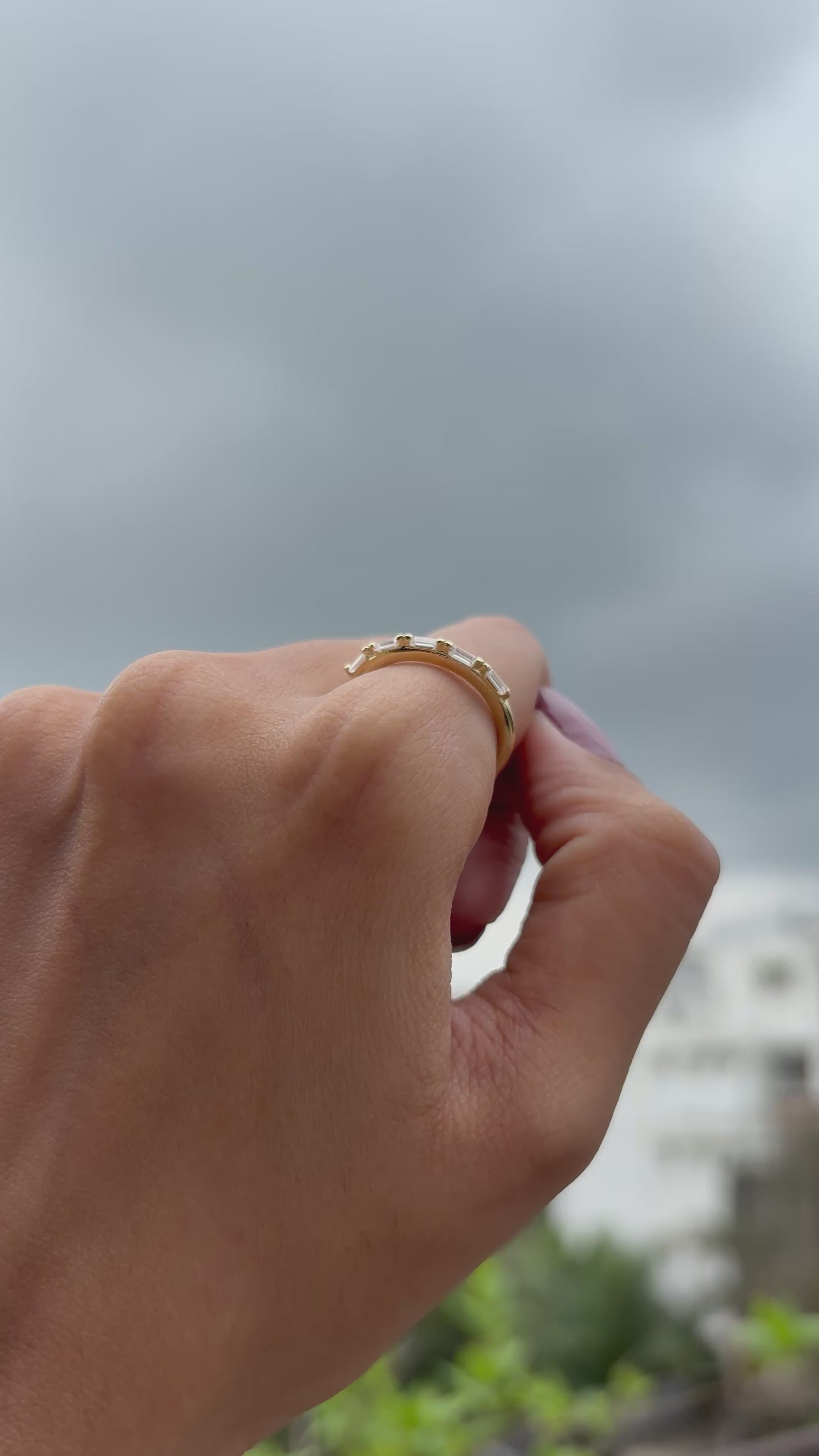 Lilyah Jewelry Gold Plated Zircon Diamond Adjustable Ring . Stunning and elegant. Gift for her. Video showing how it looks on the finger